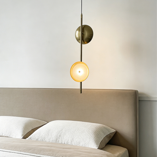 Nordic Minimalist Postmodern Living Room Bedroom Decor Light Luxury Creative Bedside Gold Pendant Lamp
