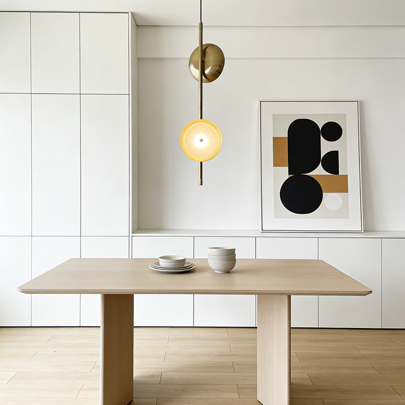 Nordic Minimalist Postmodern Living Room Bedroom Decor Light Luxury Creative Bedside Gold Pendant Lamp