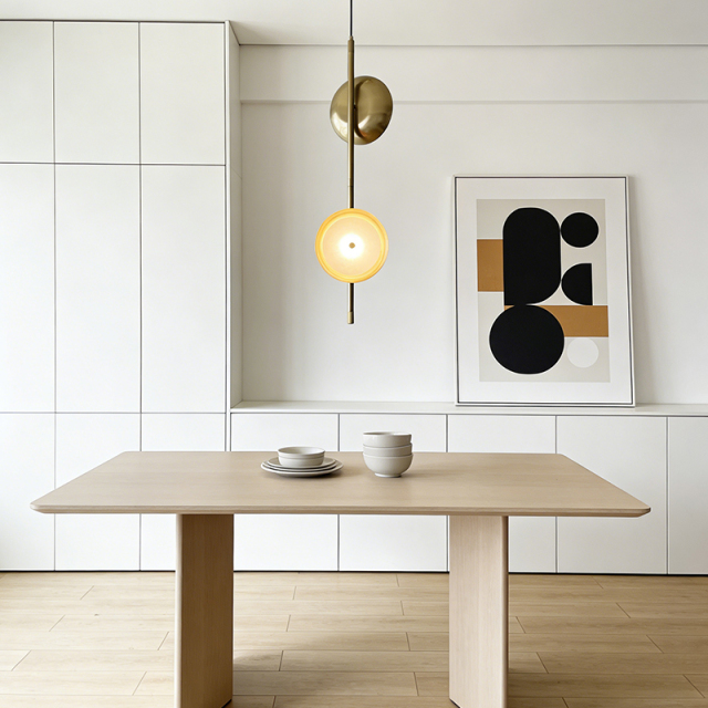 Nordic Minimalist Postmodern Living Room Bedroom Decor Light Luxury Creative Bedside Gold Pendant Lamp