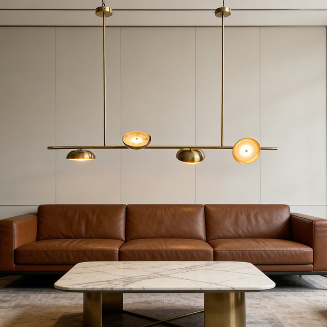 Postmodern Bar Counter Light Luxury Restaurant  Art Pendant Lamp Villa Room Designer Coffee Shop Long Chandelier