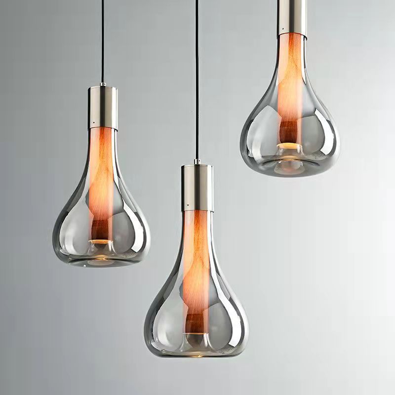 Italian Designer Restaurant Single-Head Chandelier Simple Creative Bar Home Office Decorative Glass Pendant Light