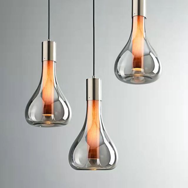 Italian Designer Restaurant Single-Head Chandelier Simple Creative Bar Home Office Decorative Glass Pendant Light