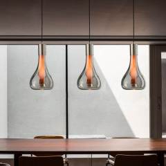 Italian Designer Restaurant Single-Head Chandelier Simple Creative Bar Home Office Decorative Glass Pendant Light