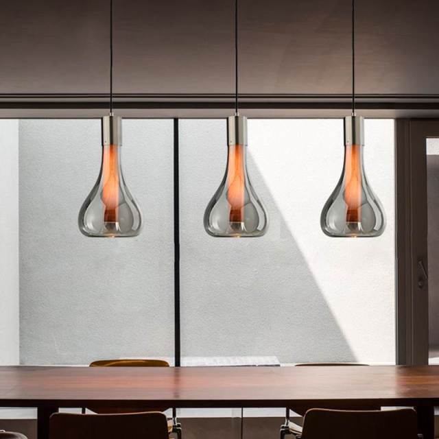 Italian Designer Restaurant Single-Head Chandelier Simple Creative Bar Home Office Decorative Glass Pendant Light