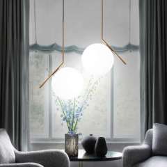 Modern Simply Hanging Lamp Metal Light Hotel Decoration Chandelier Restaurant Villa Modern Gold LED Pendant Light
