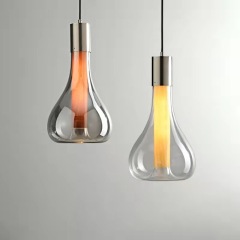 Italian Designer Restaurant Single-Head Chandelier Simple Creative Bar Home Office Decorative Glass Pendant Light
