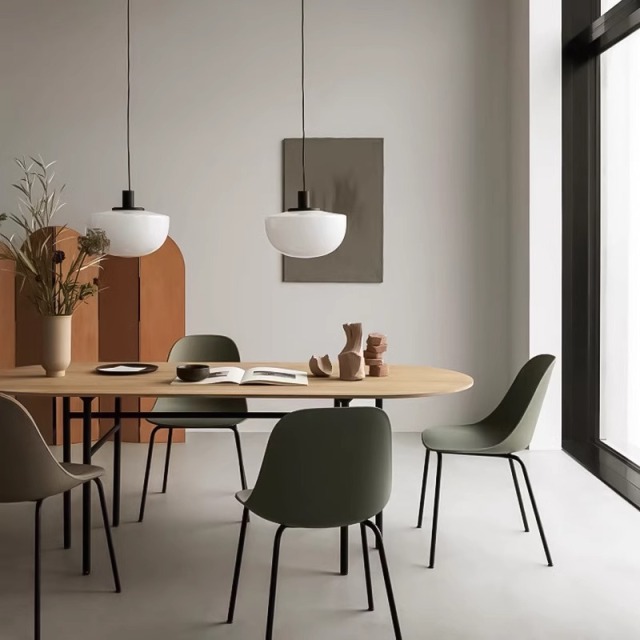 Nordic Modern Adjustable Height LED Pendant Light Matte Black Bedside Chandelier Globe Glass Metal Hanging Lamp for Bedroom
