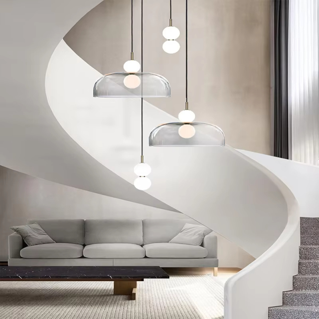 Nordic Creative Minimalist Bar Dining Room Hanging Lamp Lighting LED Decorative Living Room Chandeliers Glass Pendant Light