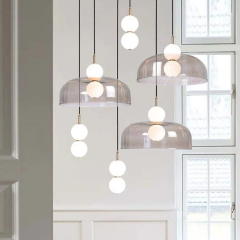 Nordic Creative Minimalist Bar Dining Room Hanging Lamp Lighting LED Decorative Living Room Chandeliers Glass Pendant Light