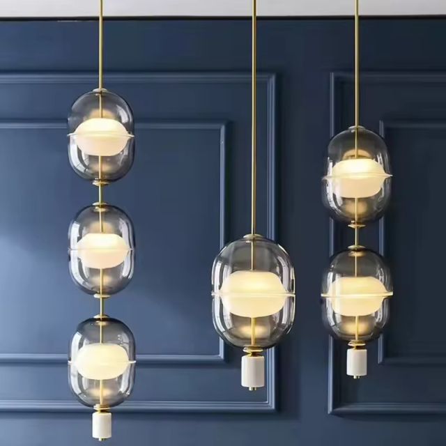 Nordic Creative Design Cafe Restaurant Glass Pendant Light Postmodern Lobby Exhibition Hall Bar Staircase Chandelier