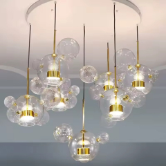 Modern Light Fixture Pendant Light Restaurant Creative Personalized Soap Bubble Ball Glass Bulbs for Dinning Living Room