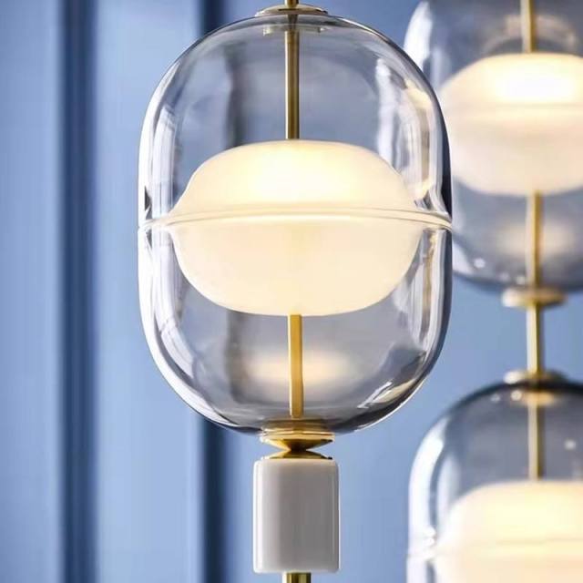 Nordic Creative Design Cafe Restaurant Glass Pendant Light Postmodern Lobby Exhibition Hall Bar Staircase Chandelier