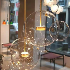 Modern Light Fixture Pendant Light Restaurant Creative Personalized Soap Bubble Ball Glass Bulbs for Dinning Living Room