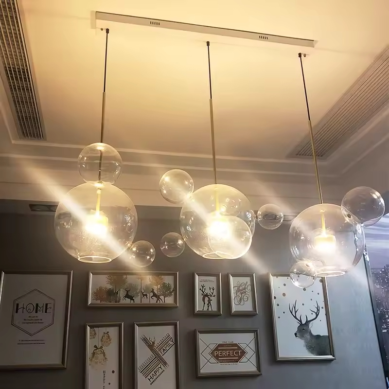 Modern Light Fixture Pendant Light Restaurant Creative Personalized Soap Bubble Ball Glass Bulbs for Dinning Living Room