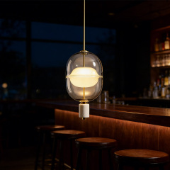 Nordic Creative Design Cafe Restaurant Glass Pendant Light Postmodern Lobby Exhibition Hall Bar Staircase Chandelier