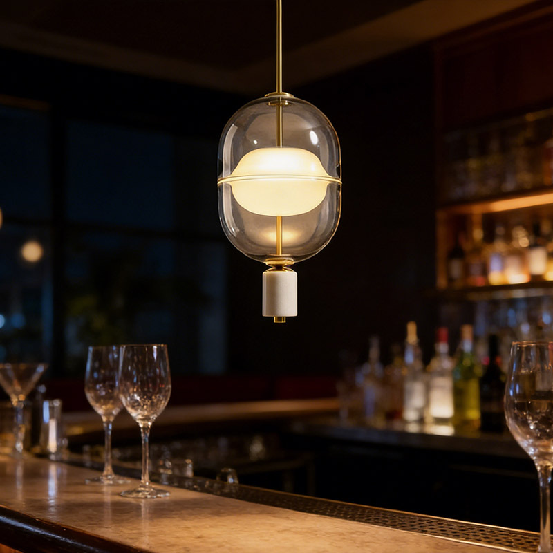 Nordic Creative Design Cafe Restaurant Glass Pendant Light Postmodern Lobby Exhibition Hall Bar Staircase Chandelier