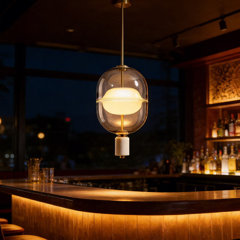 Nordic Creative Design Cafe Restaurant Glass Pendant Light Postmodern Lobby Exhibition Hall Bar Staircase Chandelier