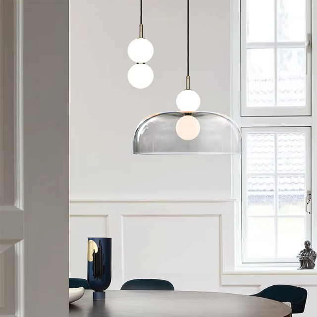 Nordic Creative Minimalist Bar Dining Room Hanging Lamp Lighting LED Decorative Living Room Chandeliers Glass Pendant Light