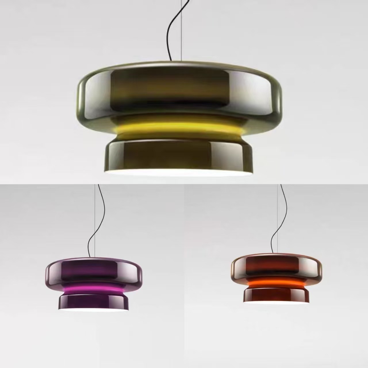 European Style Art Design Glass LED Chandelier Luxury Round Glass Pendant Light for Bedroom Hotel Decor