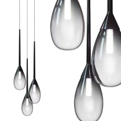 Creative Design Water Droplet Glass Chandelier Personalized Restaurant Bar Bedroom Bedside Small Pendant Light