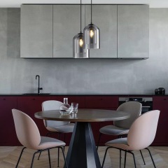 Modern Minimalist Glass Chandelier Creative Round Glass Chandelier Pendent Light for Living Room Bedroom Headboard