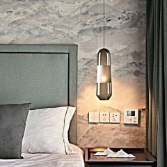 Nordic Creative Restaurant Chandelier Simple Personality Art Bedroom Bedside Villa Room Light Luxury Glass Small Pendant Light