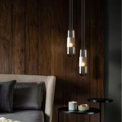 Nordic Creative Restaurant Chandelier Simple Personality Art Bedroom Bedside Villa Room Light Luxury Glass Small Pendant Light