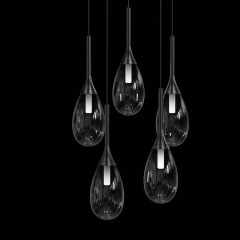 Creative Design Water Droplet Glass Chandelier Personalized Restaurant Bar Bedroom Bedside Small Pendant Light