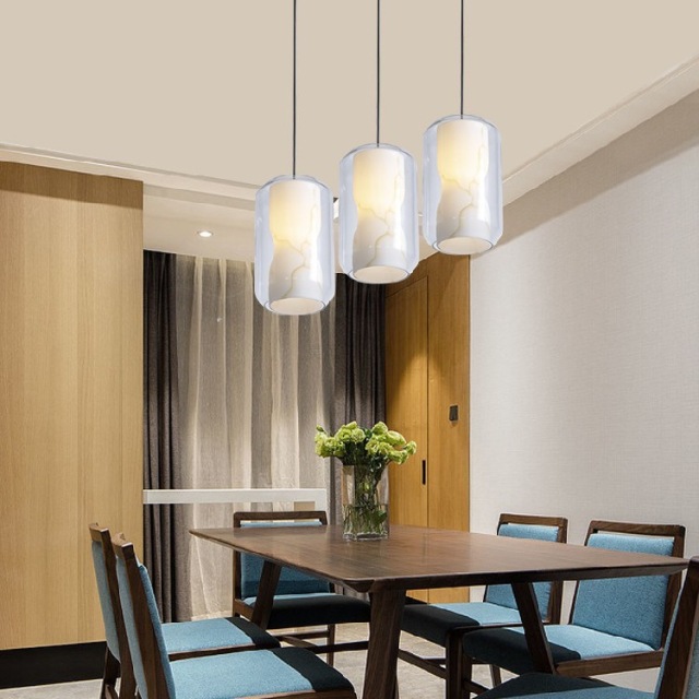 Modern Glass Pendant Light Luxury Hanging Lamp with Transparent Shade for Dining Room Living Room Hotel