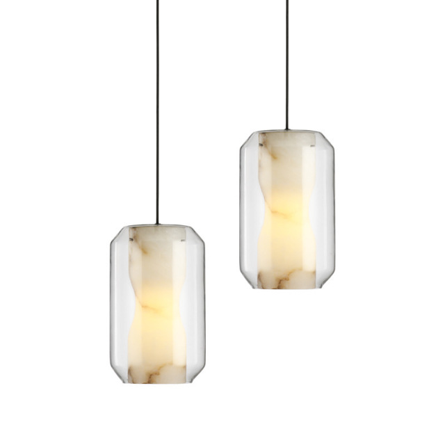 Modern Glass Pendant Light Luxury Hanging Lamp with Transparent Shade for Dining Room Living Room Hotel