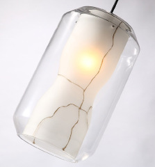 Modern Glass Pendant Light Luxury Hanging Lamp with Transparent Shade for Dining Room Living Room Hotel