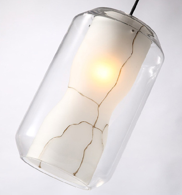 Modern Glass Pendant Light Luxury Hanging Lamp with Transparent Shade for Dining Room Living Room Hotel