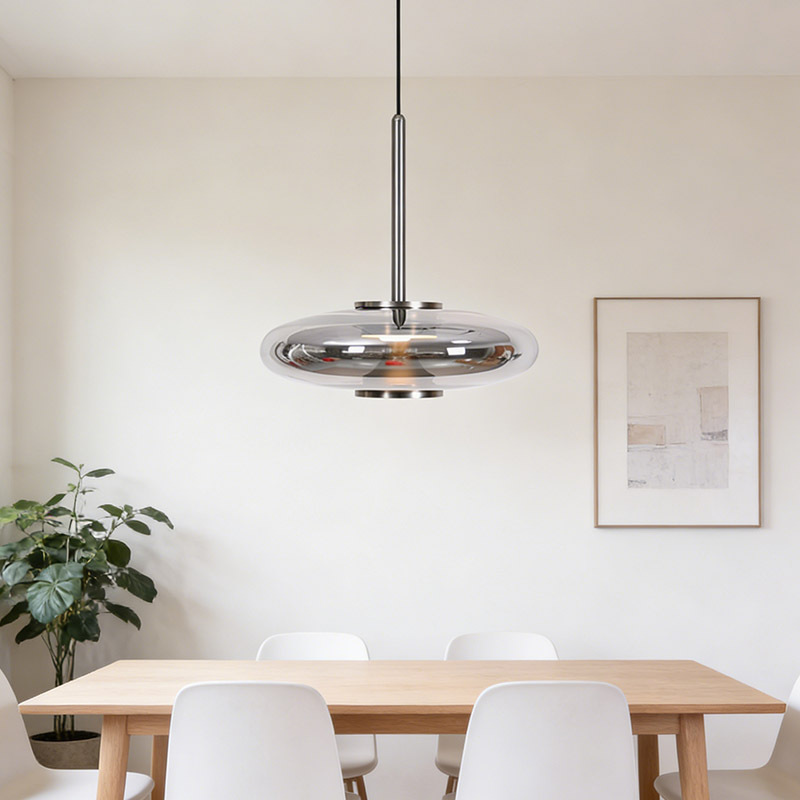 Modern Hanging Smoky Grey Glass Pendant Lamp Fixture Restaurant Dining Room Home Glass Light Chandelier