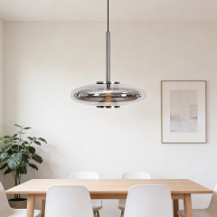 Modern Hanging Smoky Grey Glass Pendant Lamp Fixture Restaurant Dining Room Home Glass Light Chandelier