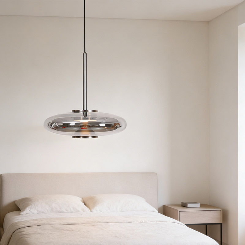 Modern Hanging Smoky Grey Glass Pendant Lamp Fixture Restaurant Dining Room Home Glass Light Chandelier