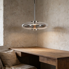 Modern Hanging Smoky Grey Glass Pendant Lamp Fixture Restaurant Dining Room Home Glass Light Chandelier