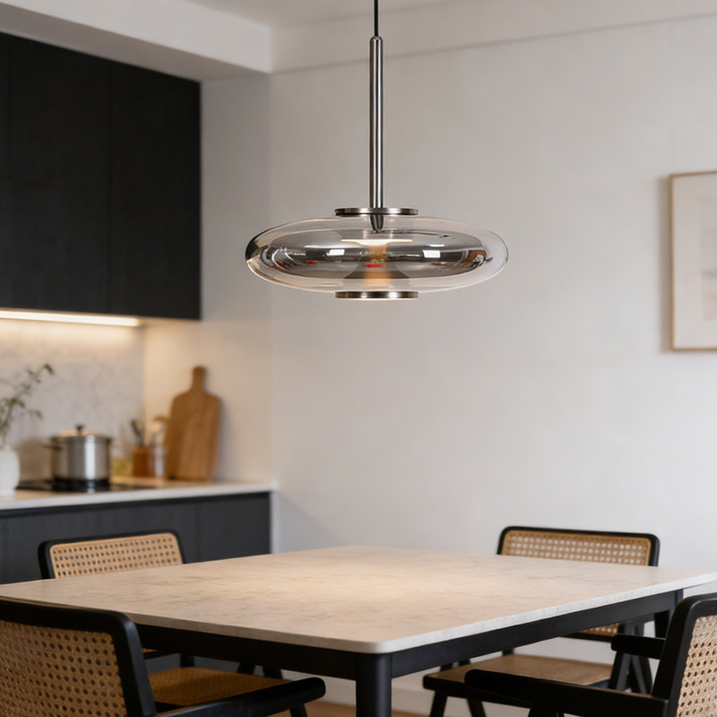 Modern Hanging Smoky Grey Glass Pendant Lamp Fixture Restaurant Dining Room Home Glass Light Chandelier