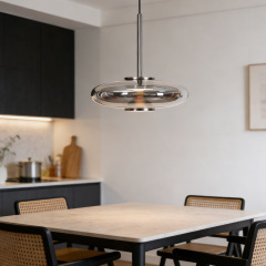 Modern Hanging Smoky Grey Glass Pendant Lamp Fixture Restaurant Dining Room Home Glass Light Chandelier