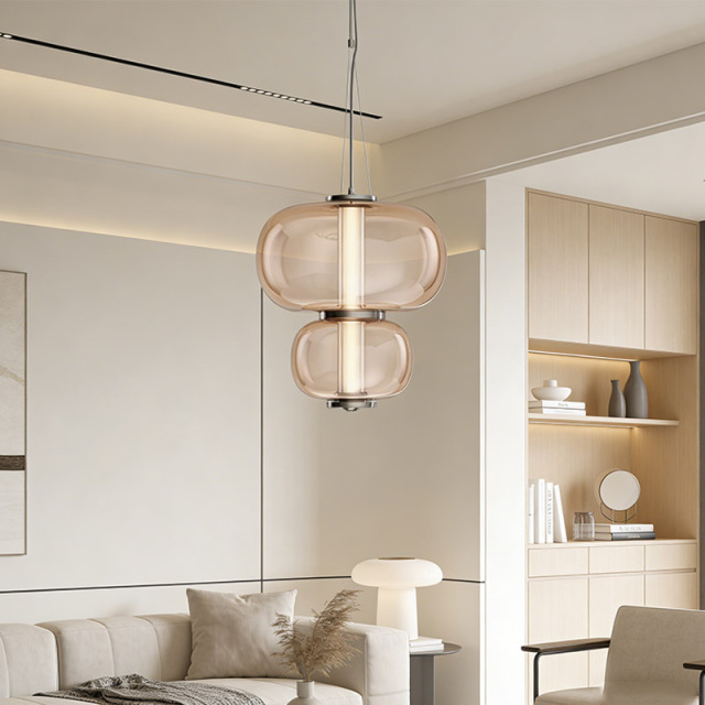 Nordic Creative Design Cafe Restaurant Postmodern Lobby Exhibition Hall Bar Staircase Home Decor Chandelier Glass Pendant Light