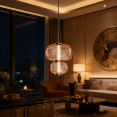 Nordic Creative Design Cafe Restaurant Postmodern Lobby Exhibition Hall Bar Staircase Home Decor Chandelier Glass Pendant Light