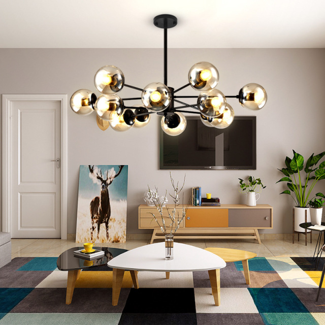 Postmodern Luxury LED Pendant Light for Bedroom Dining Room Home Decor Glass Bubble Chandelier