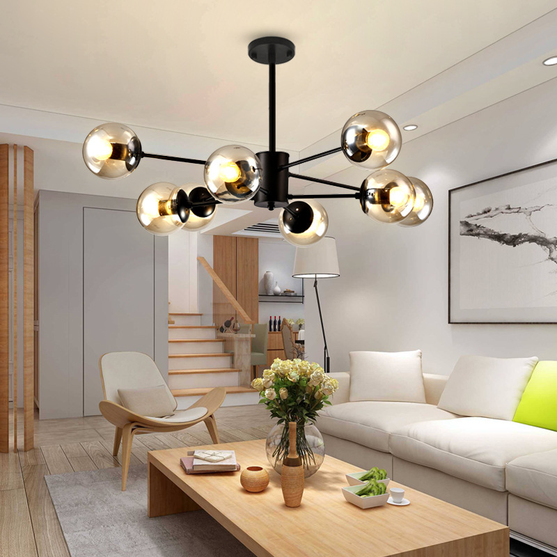 Postmodern Luxury LED Pendant Light for Bedroom Dining Room Home Decor Glass Bubble Chandelier