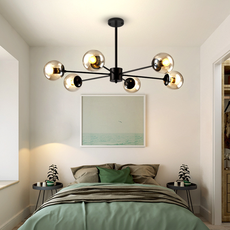 Postmodern Luxury LED Pendant Light for Bedroom Dining Room Home Decor Glass Bubble Chandelier