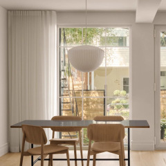Nordic Style Home Decor Silk Adjustable Height LED Chandelier Round Middle Size Bedrooms Dining Rooms Silk Pendant Light