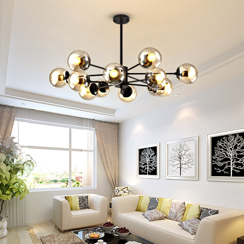 Postmodern Luxury LED Pendant Light for Bedroom Dining Room Home Decor Glass Bubble Chandelier