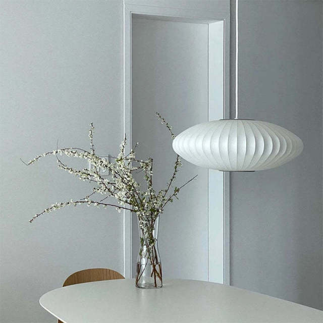 Modern Nordic Silk Pendant Light Wabi Sabi Bubble Lamp With Iron Hanging Installation for Home Living Room Hotel Bar Decor