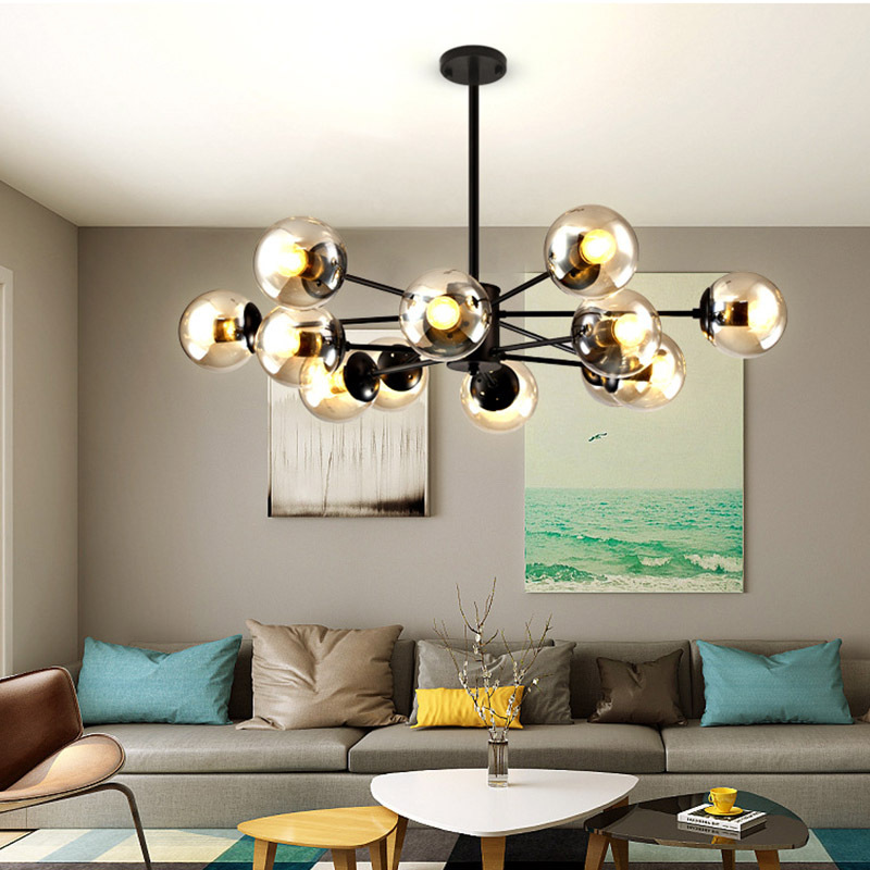 Postmodern Luxury LED Pendant Light for Bedroom Dining Room Home Decor Glass Bubble Chandelier