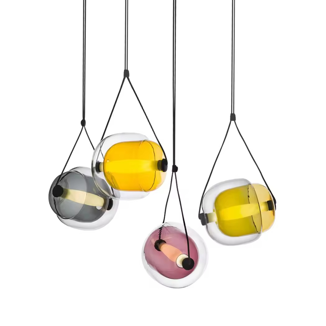 Italian Postmodern Restaurant Glass Pendant Light Nordic Creative Personality Coffee Shop Bar Modern Decorative Hanging Lamp