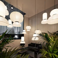 Nordic Style Japanese Lantern Chandelier Japanese Rice Paper Pendant Lighting Ceiling Lamp Decorative Lighting for Hotel Use