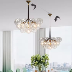 Postmodern Luxury LED Pendant Light for Bedroom Dining Room Home Decor Glass Bubble Chandelier